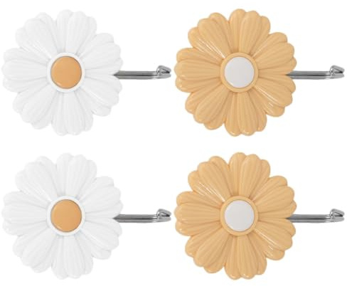 Cabilock Ganchos Adhesivos De Pared Decorativos En Forma De Margarita 4 Piezas Gancho Sin Taladro Para Colgar Ropa Llaves Toallas En Baño Habitaciones Infantiles