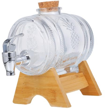Mikinona 1 Set botte di botte di vino per di grandi dimensioni botti di vino usate rubinetto distributore di vino distributore di bevande con supporto Bicchiere
