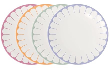 Villeroy & Boch - Fleur Couleur Frühstücksteller-Set 4-teilig, Dessertteller, Kleine Teller für Frühstück, Desserts & Snacks, Kuchenteller, Spülmaschinenfest & Mikrowellensicher, Premium Porzellan