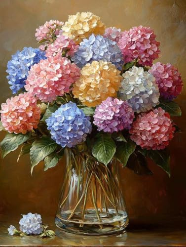 Diamond Painting Ortensia Diamond Painting Adulti, Pittura Diamante Flower Diamantini Crystal Art 5D DIY Strass Ricamo a Punto Croce Artigianale Kit per Decorazioni Casa Parete 20x30 cm -wyl2506W6