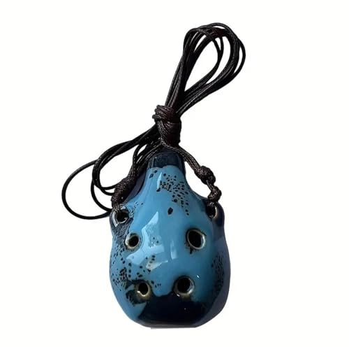 für Anfänger Okarina 6-Loch-Keramik-Mini-Okarina Basteln Musikinstrumente(LightBlue)