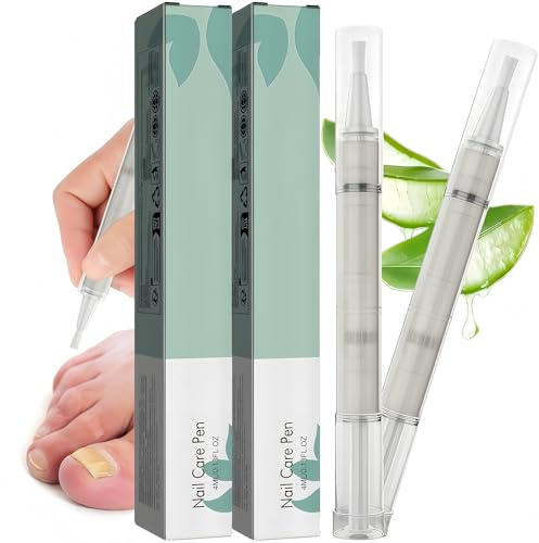 Mullend Nail Care Pen Fungus, Anti Fungal Pen for Toenails, Natural Ingredients Nail Serum with Tea Tree Oil, Vitamin E & Aloe Vera, Nail Strengthener Treatment (2 PCS)
