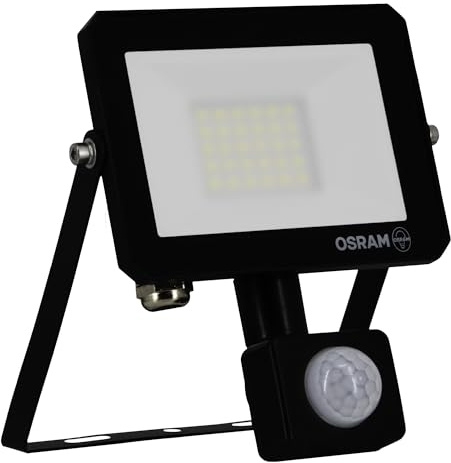 OSRAM Proyector LED LUX moderno de 20 W, 1800 lm, 6500 K, sensor IP65 | FLOODLIGHT LUX SENSOR, Outdoor Lighting (Special), Negro, 30000 h, Paquete de 1