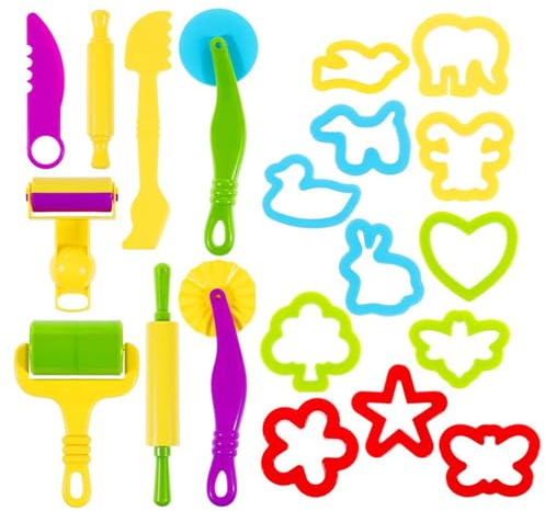 Generico Kit di Strumenti - Strumenti per plastilina in ABS da 20 Pezzi, modellazione, per Pasta | Materiale da Modellare in Resistente e Colorata, Materiale per plastilina, Artigianato per