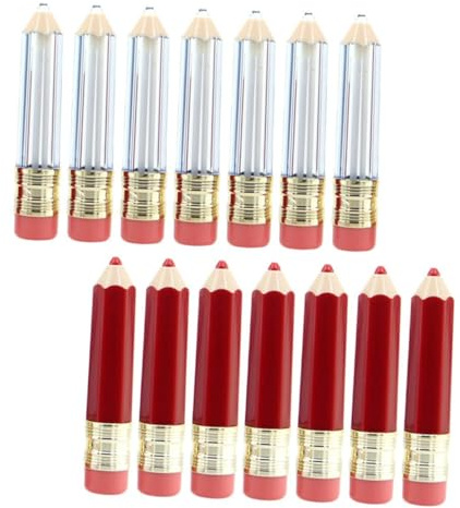 SMASOLO 14 Stück Teiliges Nachfüllbare Lippenpflegestift tubes im Stift design Transparent und Rot für DIY Lipgloss Lippenbalsam Kleine Flaschen Befüllen Praktisch für Reise und Alltag