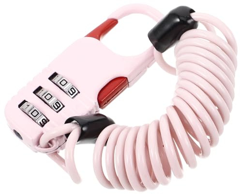 Portable Anti Theft Bike Lock Cable with Combination Lock Pink