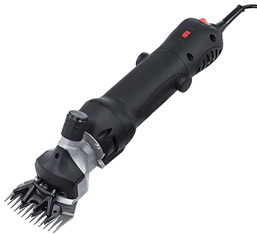 Klippmaskin för Får och Elektrisk Fårklippningsmaskin Har 690W 2400 RPM 6 Justerbara Hastigheter för Får Getter Alpackor Lamor Gårdsdjur Boskap Gård Black
