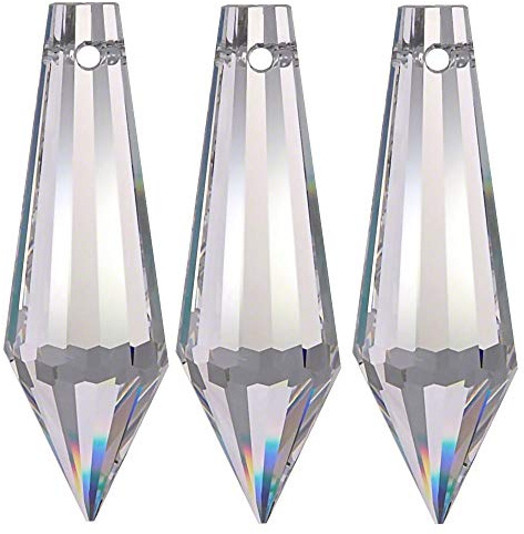 AMBROS - Kristall: 15x Regenbogenkristall Wiener Spitze 38mm Crystal 30% PbO Hängender Schmuck Hängeleuchter Hängeornament Kristall Feng Shui Lampen Kronleuchter Oster Weihnachten