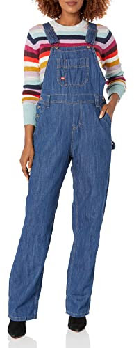 Dickies, Damen, Latzhose im legeren Stil mit geradem Bein, MEDIUM STONEWASH, M