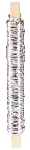 Papier- Wickeldraht, auf Holzstab, Ø 0,80mm, Länge: 22m, Farbe: Silber/Silver