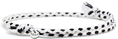 Nato Cuff - Bracelet Coton tressé - Fait Main en France- Médaille Acier Inox 316L- Bijou Homme ou Femme Ajustable