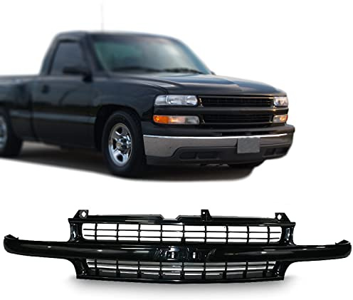 Perfit Liner Front Grille Grill Black Compatible with 1999-2002 Chevrolet Silverado 1500 2500 & 2000-2006 Tahoe Suburban 1500 2500 GM1200490 19131244