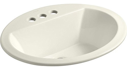 Kohler K-2699-4-96 Bryant Oval Self-Rimming Lavatory With 4 Centers, Biscuit