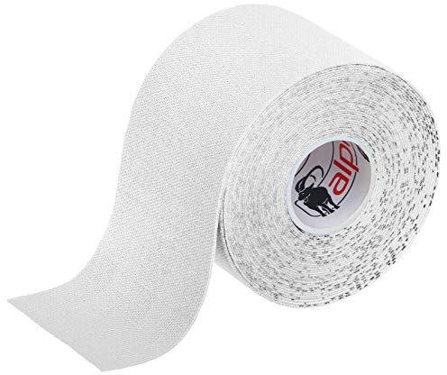 ALPIDEX Cinta Kinesiología Tape 5 m x 5 cm Cinta Muscular E- Book Ejemplos Aplicación, Color:blanco, Cantidad:1 rollo