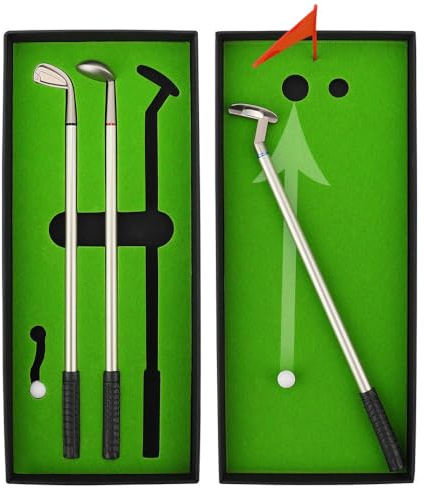 Kofull Lustige Golf Geschenke für männer Mini Golf Desktop Set, Golf Club Stifthalter mit Putting Green, Schreibtisch Gadget Geschenk