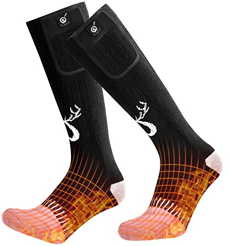 Upgraded Rechargeable Electric Heated Socks,7.4V 2214mAh Battery Powered Cold Weather Heat Socks for Men Women,Outdoor Riding Camping Hiking Motorcycle Skiing Warm Winter Socks