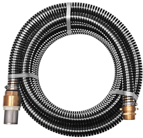 vidaXL Tuyau d'aspiration avec raccords en laiton 10 m 25 mm Noir