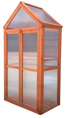 GARDIUN KNH1215 - Invernadero Wooden IV 41x70x132 cm en Madera y Policarbonato