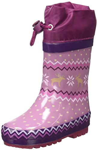 Playshoes Bottes En Caoutchouc Doublées Chaussure de sport nautique Mixte Enfant, Violet Norvégien, 18/19 EU
