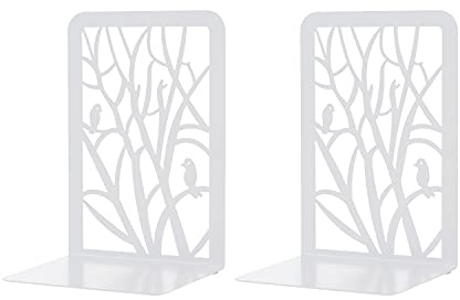 MSDADA Buchstützen, 1 Paar Metall CD Buchständer für Kinder, Ordnerhalter DVD Unsichtbares Bücherregal Buchstützen für Büro & Schule, Home Decorative Muttertag Kindertag Geschenk (Weiß)