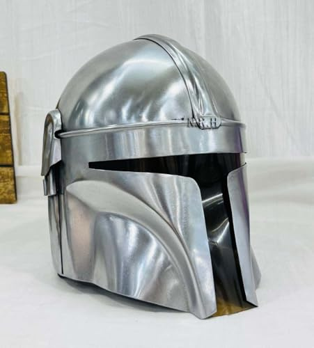 Premium Beskar Steel Mandal Helmet – Handcrafted Cosplay Prop, Collector Display Helmet, Star Warrior Armor Replica