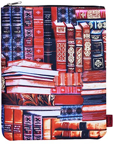 Klassisches Bücherregal, Buchhülle mit Reißverschluss für Taschenbücher, Wasserdicht Für Männer Buch-Beutel, Geschenk für Buchliebhaber, Schüler, Lehrer (27,9 x 21,6 cm) mittelgroß