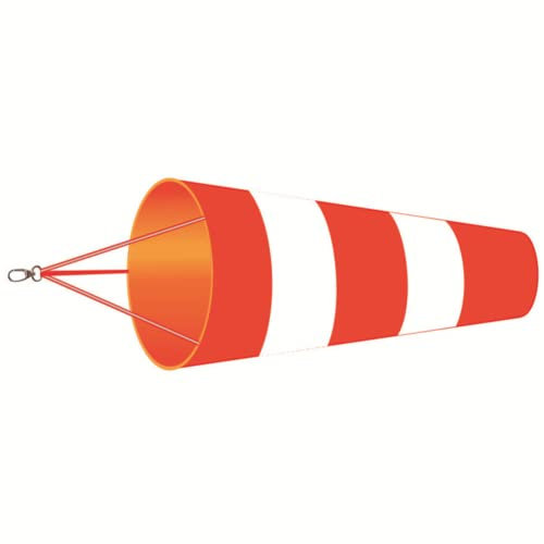 Lioaeust Flughafen-Windsack, Rot + Weiß, Flughafen-Windsack, Ripstop-Polyester, Windmessung, Sockentasche für Outdoor, Flughafen, Bauernhof (60 cm)