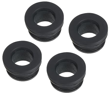 sourcing map 4 tappi a scatto in gomma per foro passacavo diametro 11 mm ID 8 mm H 10 mm guarnizione antigraffio per scatola elettrica tubo cavo nero