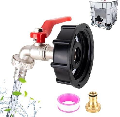 1/2 Leakproof Brass IBC Tank Fittings IBC Tank Adapter IBC Tank Valve for S60x6 Water Storage Tank Tap Tank Garden Hose Connector Replace Valve Fitting Parts