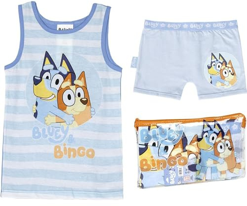 CERDÁ LIFE'S LITTLE MOMENTS Pack Pijama Corto de Tirantes Y Neceser de Bluey Juego Unisex niños