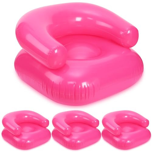 Aufblasbare Stühle, aufblasbar, 71,1 cm, 4 Stück, aufblasbare Möbel, Neuheit, aufblasbarer Couch-Sitz, wasserdicht, PVC, Luftsofa, Couch für Kinder, Strand, 90er-Jahre-Party, Camping, Picknicks,