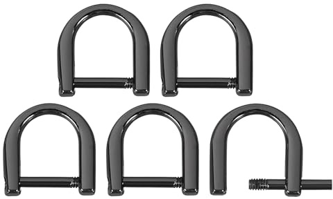 sourcing map D-Rings Screw in Shackle, Zinc Alloy Horseshoe U Shape D Ring Buckles for Purse DIY