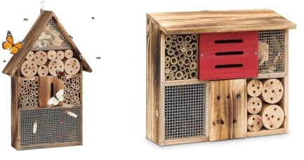 Relaxdays Insektenhotel 50 cm groß, Zum Aufhängen & Insektenhotel gebrannt HBT 29 x 33 x 13,5 cm Bienenhotel