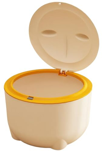 Cat Litter Trash Can - Smell Proof Poop Disposal Bin With Press Type Lid, Detachable Plastic Box, Portable for Small Animals and Indoor Cats - Yellow