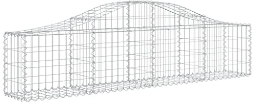 puraday Panier gabion - 200 x 30 x 40/60 cm - En fer galvanisé résistant à la corrosion - Décoration en plein air - Pour arrière-cour - Mur de gabion renforcé