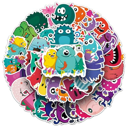 2 x 50 Stück Kleine Monster Aufkleber, Wasserfeste Vinyl Aufkleber | Sticker Set, Cartoon Aufkleber, Geeignet für Mobiltelefon, Laptop, Telefon, Gitarre, Skateboard, Motorrad, Fahrrad Stickers