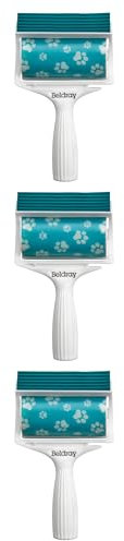 Beldray Antibac Pet Plus Gel Lint Roller, Set of 3 – Handheld Sticky Pet Hair Remover With Squeegee Scraper Edge, Washable & Reusable, Removes Fluff, Fuzz, Dog & Cat Hair From Clothes/Upholstery