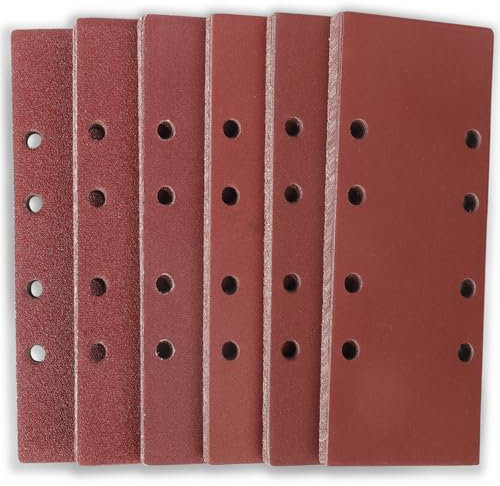 STEBRUAM 30tlg Schleifblatt Set 93x230 mm Körnung 40/60/80/120/180/240/320/400,8 Löcher Schleifpapier Zubehör Materialien für Schwingschleifer