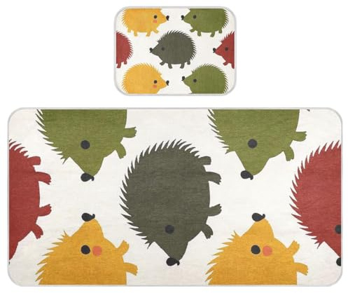 Kühlende Babymatratze mit Cartoon-Igel-Silhouette, 71,1 x 132,1 cm, waschbare Pads für Bett, waschbar, für Kinder, Erwachsene