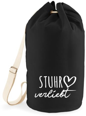 Huuraa Seesack Stuhr verliebt 20 Liter Black Baumwolle Rucksack Geschenkidee