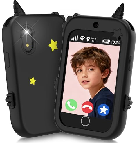 Telefono per Bambini, 4G Telefono Giocattolo per Bambini GPS Videochiamata Chiamate Fotocamera Contapassi Modalità Scuola Sveglia, Touchscreen Cellulare per Bambino per Ragazzo e Ragazza Regalo