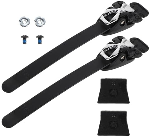 DECORNIJIA Lot de 2 Sets de Sangles à Boucle Réglables pour Patins à roulettes et Patins en Ligne avec Vis de Fixation Sangle Noire T-Forme Résistante Accessoires Universels pour Patinage