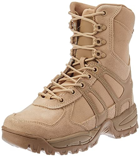 Mil-Tec COMBAT BOOTS GEN. II Stivali di Cuoio da Polizia, Esercito, Combattimento, Uomo, Cachi (Khaki), 42 EU