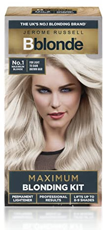 Jerome Russell Bblonde Blonding Kit, Permanent Lightener, Permanent Blonde Bleach Hair Dye, Professional Results, With Avocado Oil, Lifts 8-9 levels – Blonding Kit No 1