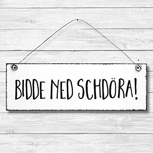 Bidde ned störa - Dekoschild Türschild Wandschild Holz Deko Schild 10x30cm Holzdeko Holzbild Deko Schild Geschenk Mitbringsel Geburtstag Hochzeit Weihnachten