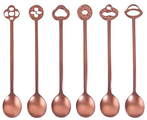 Rosenthal Samboneth - Living Antique Oriental - Espressolöffel/Mokkalöffel - Edelstahl - Kupferfarben/Antik Finish - 6er Set