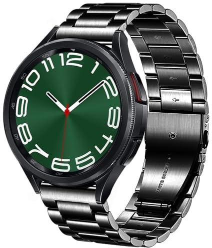 DEALELE Armband Kompatibel mit Samsung Galaxy Watch 7 / FE / 6/6 Classic / 5/5 Pro / 4/4 Classic / 3 41mm / Huawei GT3 42mm, 20mm Edelstahl Metall Ersatz Armbänd für Herren Damen