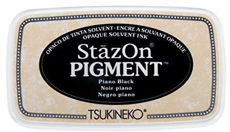 Rayher 29206576 StazOn Pigment-Stempelkissen, schwarz, 9,6 x 5,5x 2,2 cm, Stempelfarbe, Tsukineko