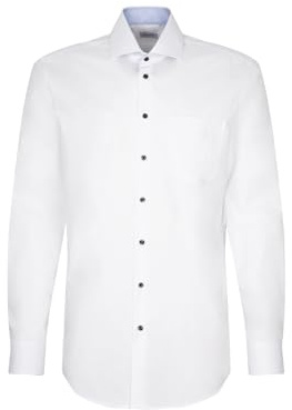 Seidensticker Homme Chemise Regular Fit Langarm Popeline Blanc, 47 EU