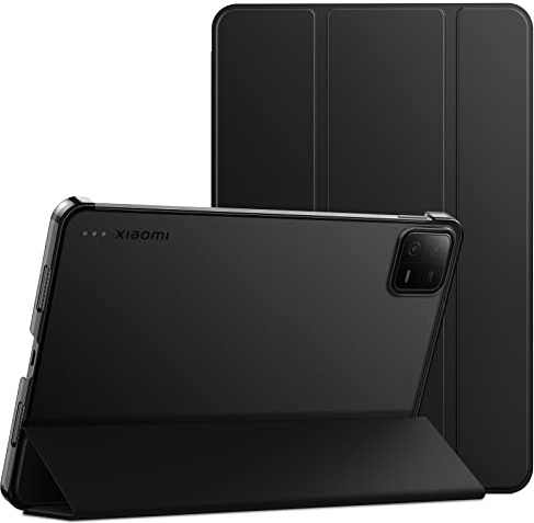 JETech Hülle für Xiaomi Mi Pad 6/6 Pro 11 (2023), Schwarz | Schlanke Transluzent Rückseite, Dreifach-Ständer, Auto Schlafen/Wachen, Stoßschutz